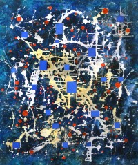 Zara Khan,Displaced, 30 x 36 Inch, Mixed Media on Canvas, Abstract Painting, AC-ZRK-006